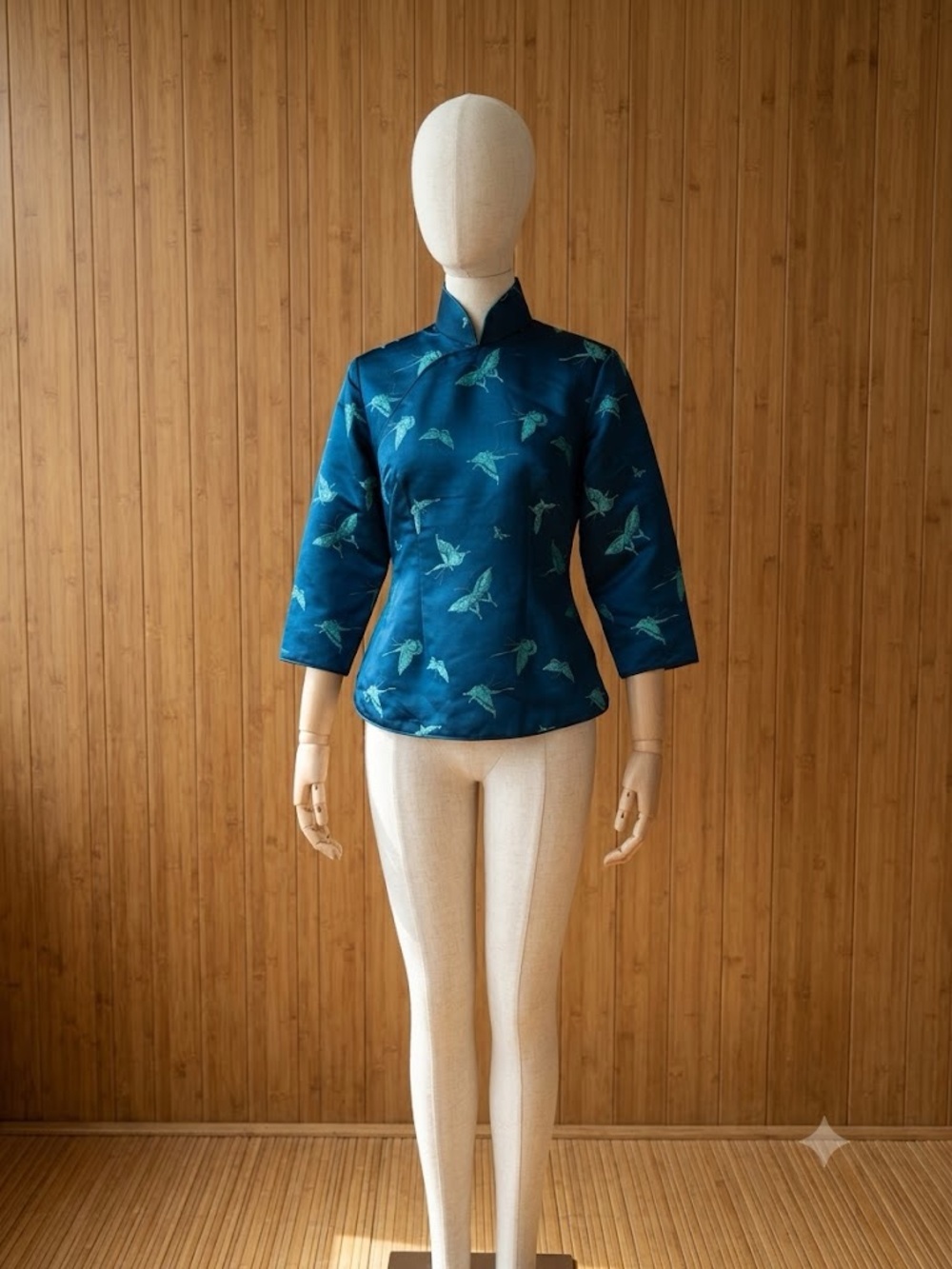 Vtg 50/60s Fou Wah Hong Kong Silk Butterfly Qipao Cheongsam Blouse Jacket Top